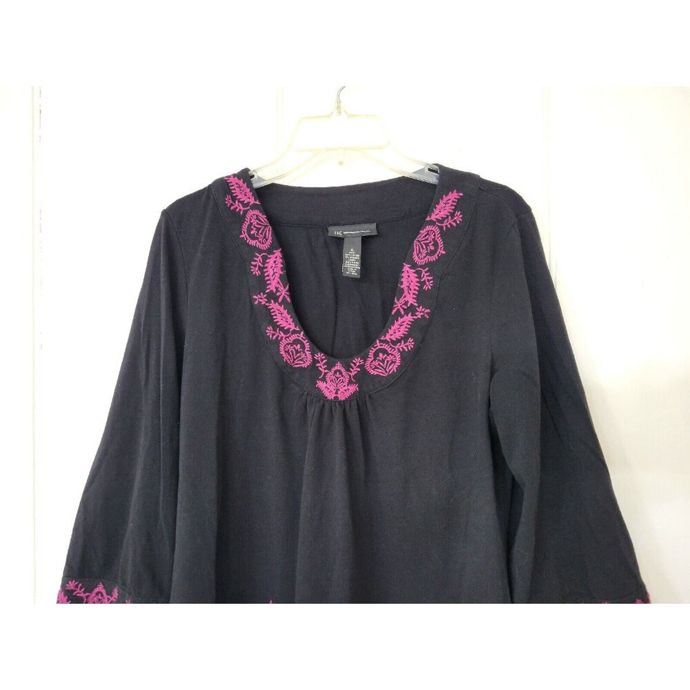 INC International Concepts Embroidered Cotton Knit Tunic Top Size XL - Picture 4 of 5